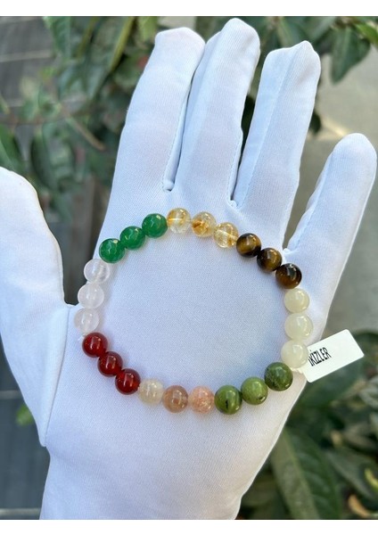 8 mm Küre Kesim Ikizler Burcu Doğal Taş Bileklik