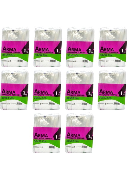 Naksan Arma Şeffaf Naylon 5 Lik 30X52 Cm. Bakkaliye Poşeti Torbası - 1 Kg. - Ort. 85 Adet - 10 Paket