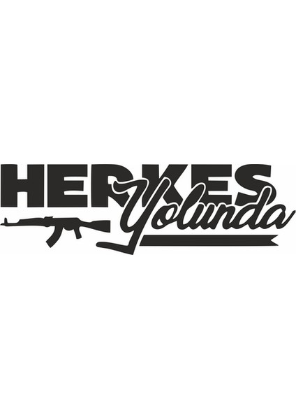 Herkes Yolunda Ak-47 Araba Sticker Siyah 20X7 cm