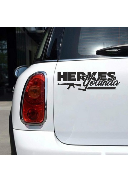 Herkes Yolunda Ak-47 Araba Sticker Siyah 20X7 cm