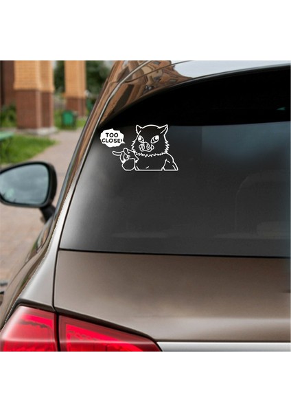 Too Close Anime Araba Sticker Beyaz 15X9 cm fiyatları
