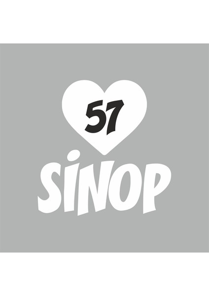 Kalpli 57 Sinop Araba Sticker Beyaz 20X15 cm