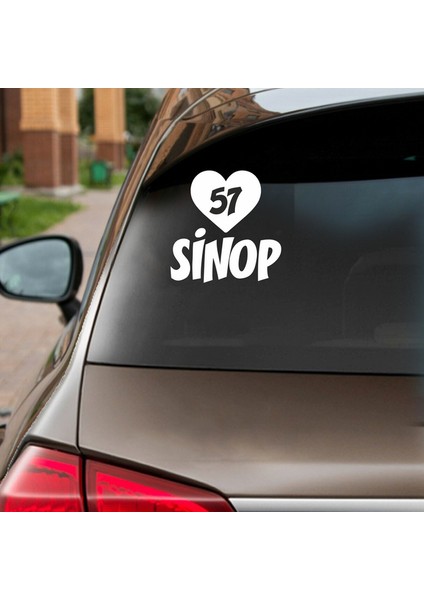 Kalpli 57 Sinop Araba Sticker Beyaz 20X15 cm fiyatları