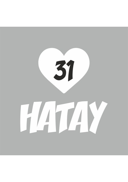 Kalpli 31 Hatay Araba Sticker Beyaz 20X15 cm
