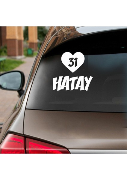 Kalpli 31 Hatay Araba Sticker Beyaz 20X15 cm fiyatları