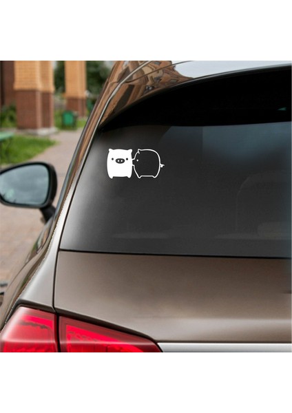 Sevimli Domuzlar Araba Sticker Beyaz 23X12 cm fiyatları
