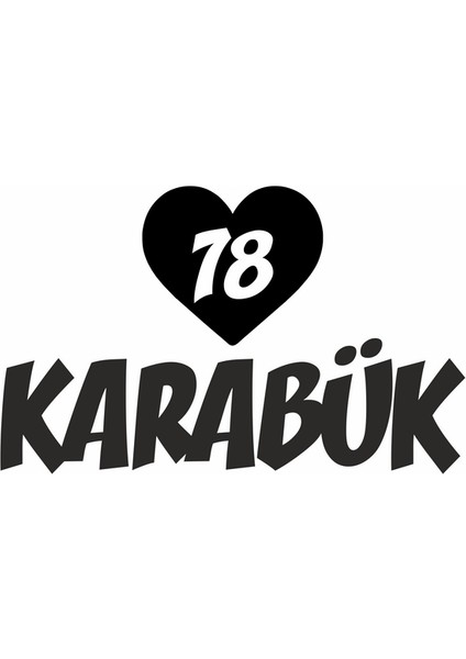 Kalpli 78 Karabük Araba Sticker Siyah 20X15 cm