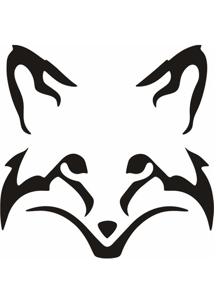 Tilki Kafası Araba Sticker Siyah 20X20 cm