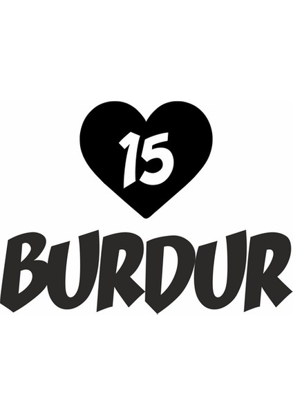 Kalpli 15 Burdur Araba Sticker Siyah 20X15 cm