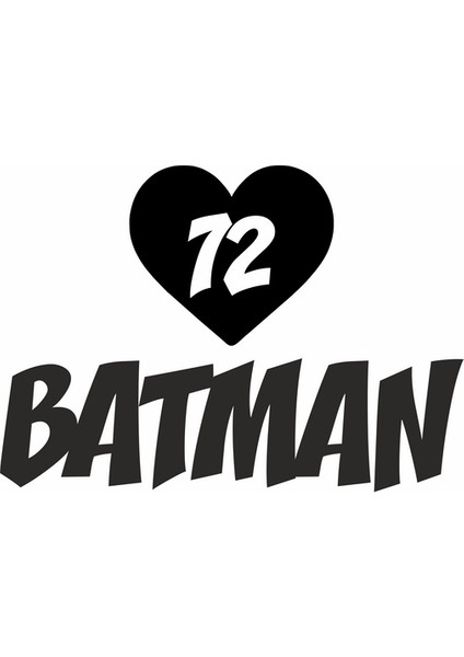 Kalpli 72 Batman Araba Sticker Siyah 20X15 cm