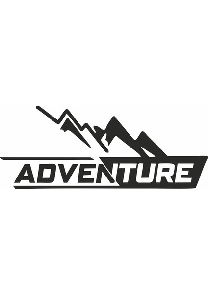 Adventure 4x4 Araba Sticker Siyah 20X10 cm