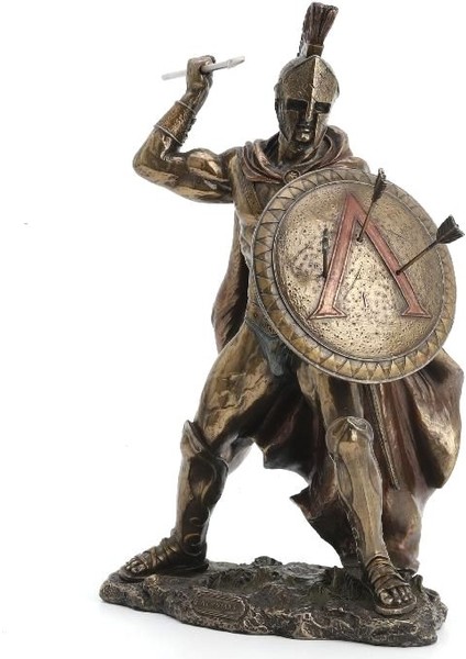 Mızrak Atan Spartan Leonidas Savaşçı Figürü 32 cm