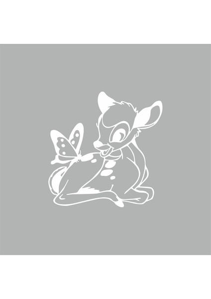 Ceylan ve Kelebek Araba Sticker Beyaz 15X15 cm