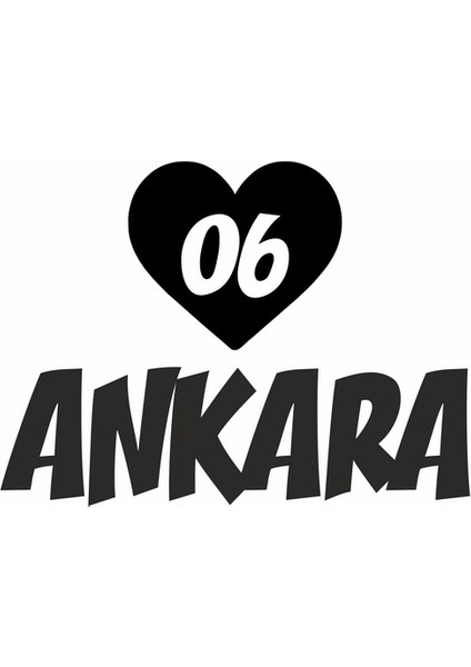 Kalpli 06 Ankara Araba Sticker Siyah 20X15 cm