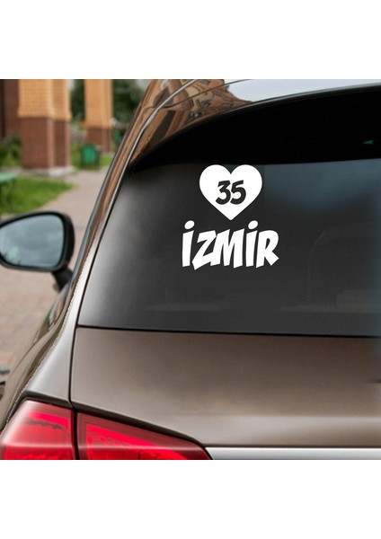 Kalpli 35 Izmir Araba Sticker Beyaz 20X15 cm fiyatları
