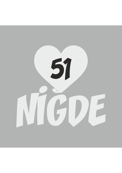 Kalpli 51 Niğde Araba Sticker Beyaz 20X15 cm