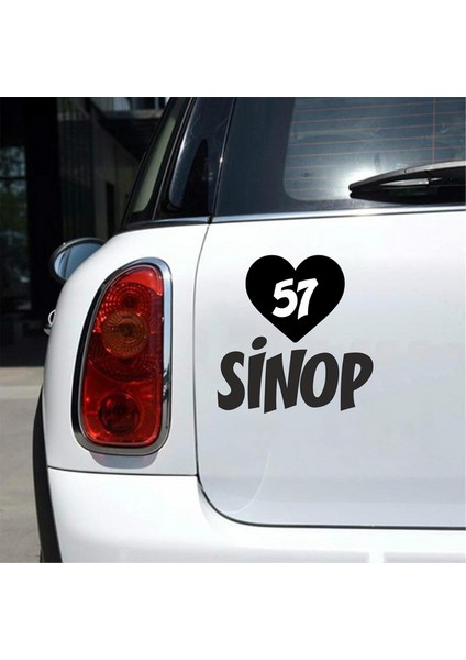 Kalpli 57 Sinop Araba Sticker Siyah 20X15 cm fiyatları