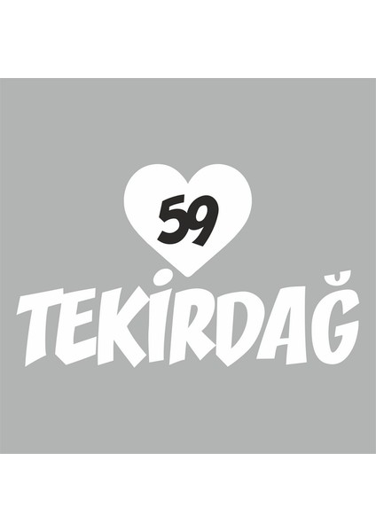 Kalpli 59 Tekirdağ Araba Sticker Beyaz 20X15 cm