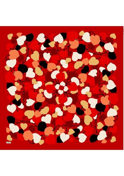 Soft Kırmızı Desenli Eşarp 6083-10