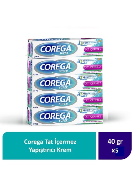 Tat İçermez Yapıştırıcı Krem 40 gr x 5 Adet