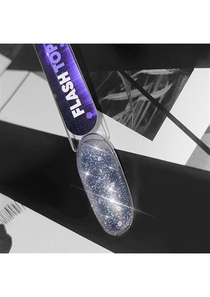 Flash Top Coat - Işığı Yansıtan Top - 8 ml No Wipe