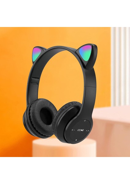 P47M Cat Ear Kedi Kulaklı Kulak Üstü Kablosuz Bluetooth Kulaklık modelleri
