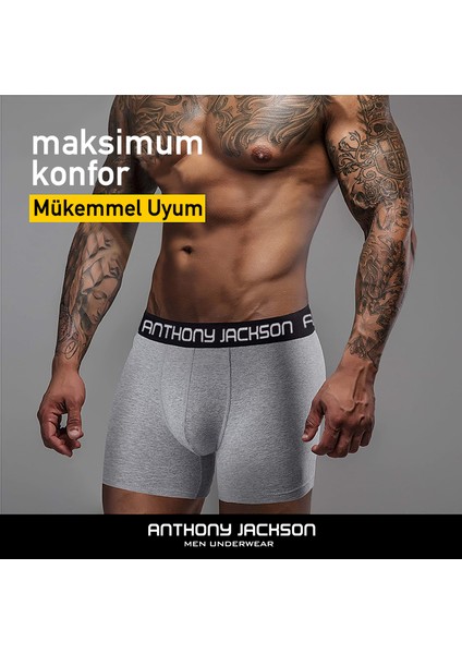 Anthony Jackson Likralı 3'lü Kutu Premium Erkek Boxer Moreno