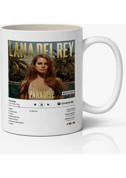 Anime Marketi Lana Del Rey Paraside Albümü Spotify Barkodlu Baskılı Kişiye Özel Kupa Bardak - Sevgiliye Arkadaşa Hediye