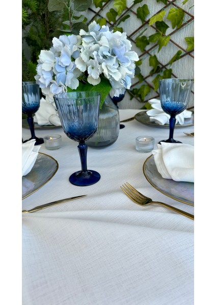 Keten Dokulu Dertsiz Beyaz Yuvarlak Masa Örtüsü fırsatları