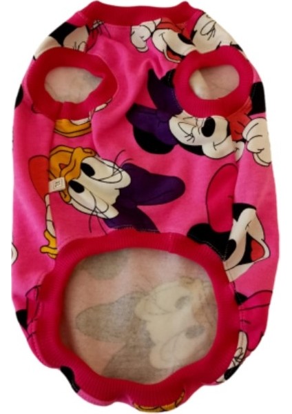 Minnie Mouse Desenli Pembe Kedi Köpek Kıyafeti Giyimi Xxlarge/xxl/beden 5