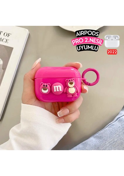 Airpods Pro 2. Nesil Uyumlu Lotso Tasarım Kulaklık Kılıfı, Darbe Emici Sevimli Premium Silikon Kılıf