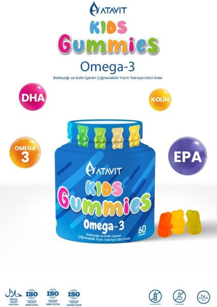 Omega 3 Fish Oil Balık Yağı Gummies Kids