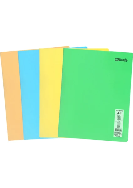 Text Pastel Defter A4 80 Yaprak 4'lü Set (2 Kareli + 2 Çizgili)