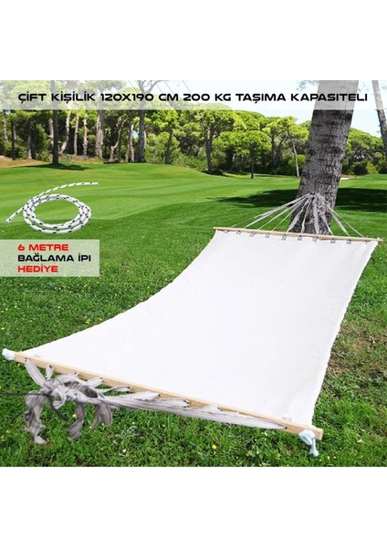 Tek Kişilik Kumaş Hamak Dayanıklı Yıkanabilir Bahçe Hamağı 95X180 cm