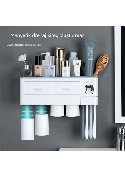 Diş Fırçası Rafı Gargara Bardağı Banyo Diş Fırçası Tutucu Diş Silindiri Aksesuarları (Yurt Dışından)