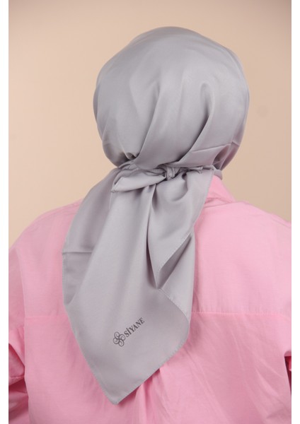 Gümüş Siyane Scarf Düz Twill Eşarp