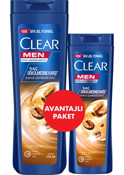 Men Kepeğe Karşı Etkili Şampuan Saç Dökülmesine Karşı Kahve Çekirdeği Özü (350 ml + 180 Ml)