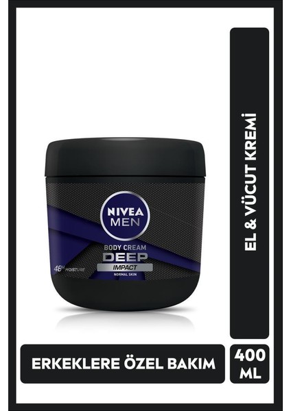 NIVEA Men El Ve Vücut Kremi Deep Impact 400ml, Nemlendirici