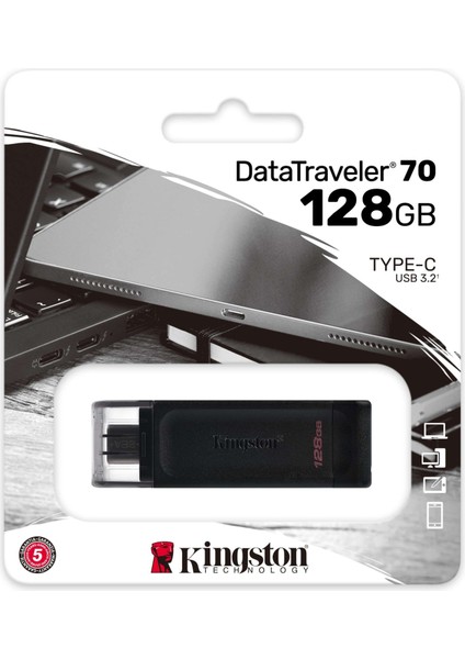 DT70 128GB Usb-C 3.2 Gen 1 Type-C Flash Bellek Sadece Type-C Çıkışı Var