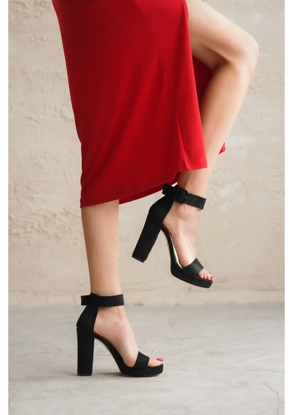 Kadın Margaret Süet Topuklu Ayakkabı Siyah - Siyah fiyatları