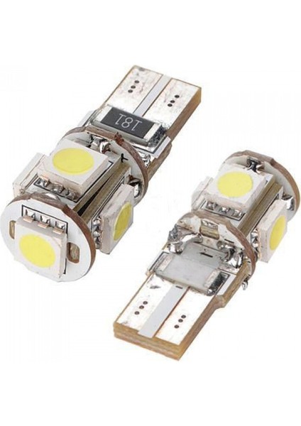T10 LED Ampul 5 Çipli Beyaz 12 Volt