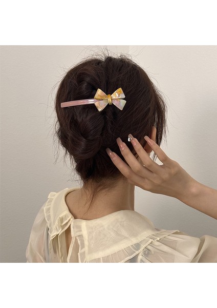 1 Paket Akrilik Fiyonk Saç Tokası (Pembe) (Yurt Dışından) modelleri