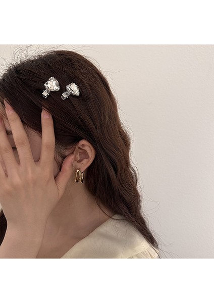 1 Çift Alın Aşkı Yapay Elmas Saç Tokası (Beyaz) (Yurt Dışından) modelleri