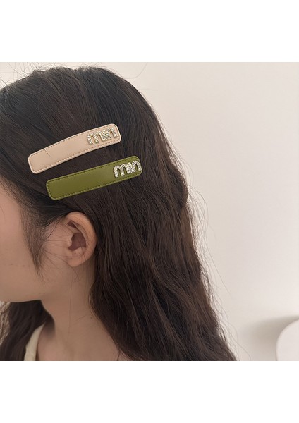 1 Kumaş Alfabe Kare Saç Tokası (Bej) (Yurt Dışından) modelleri