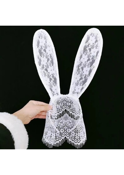 1 Uzun Kulak Veil Charm Hairband (Beyaz) (Yurt Dışından)