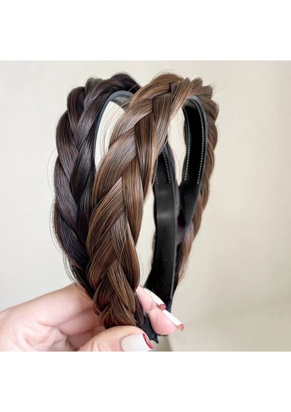 1 Balıksırtı Örgülü Peruk Saç Bandı (Doğal Siyah) (Yurt Dışından) modelleri