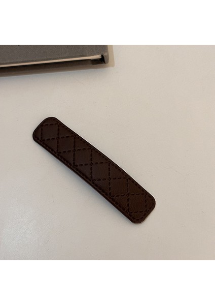 1 Paket Küçük Paket Deri Basit Saç Tokası (Eşkenar Dörtgen Kare - Köri) (Yurt Dışından)