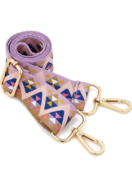 Geniş Omuz Askısı Ayarlanabilir Yedek Kemer Çapraz Kanvas Çanta(Pembe Dokumaaltın Toka) (Yurt Dışından)