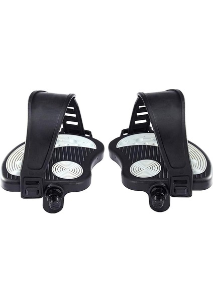 1 Çift Kaymaz Sabit Bisiklet Kayışlı Egzersiz Bisikleti Pedalı (Siyah, 9/16" Kısa Şaft) (Yurt Dışından)