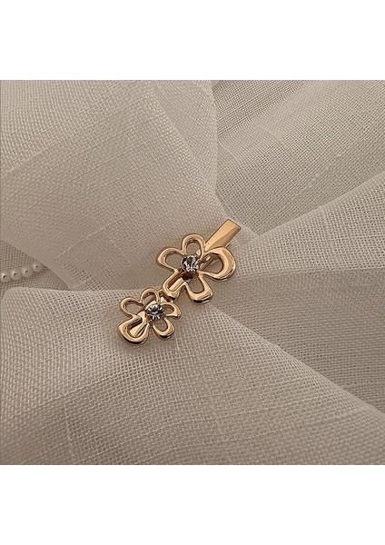 1 Yaz Tatlı Havalı Kız Metal Çiçek Saç Tokası (Altın) (Yurt Dışından)